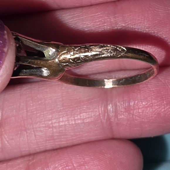 Late 19th Or Early 20th Century Antique Copper Solitaire Ring - Picture 11 of 16